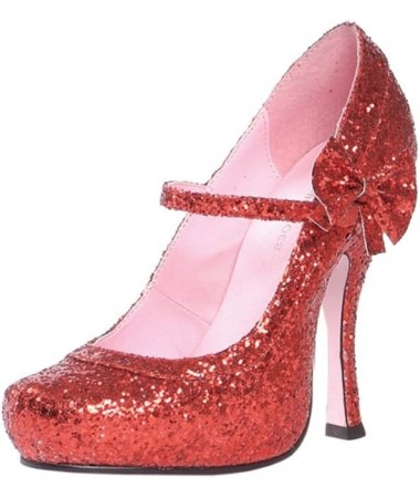 Red Glitter Mary Jane Shoes Size 9 ADULT HIRE